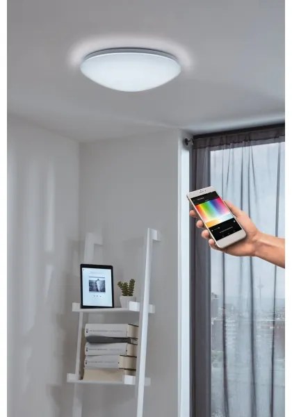 Eglo 33219 - Plafonieră LED RGB GIRON-C LED/17W/230V Ø 30 cm, albă