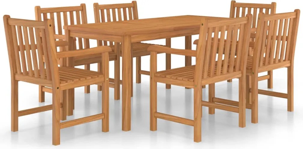 vidaXL Set de mobilier de grădină cu 7 piese, 160x80 cm, lemn masiv de tec