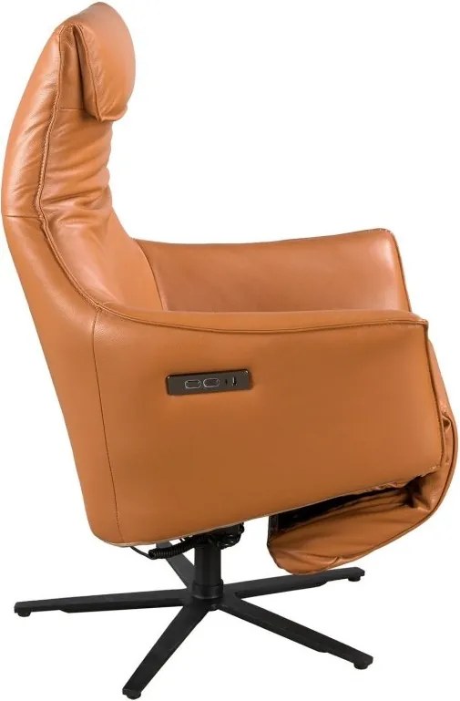 Fotoliu pivotant, functie relax, tapitat cu piele Brown