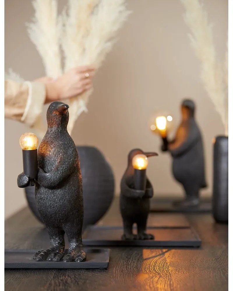 Veioză neagră (înălțime 34 cm) Penguin – Light &amp; Living