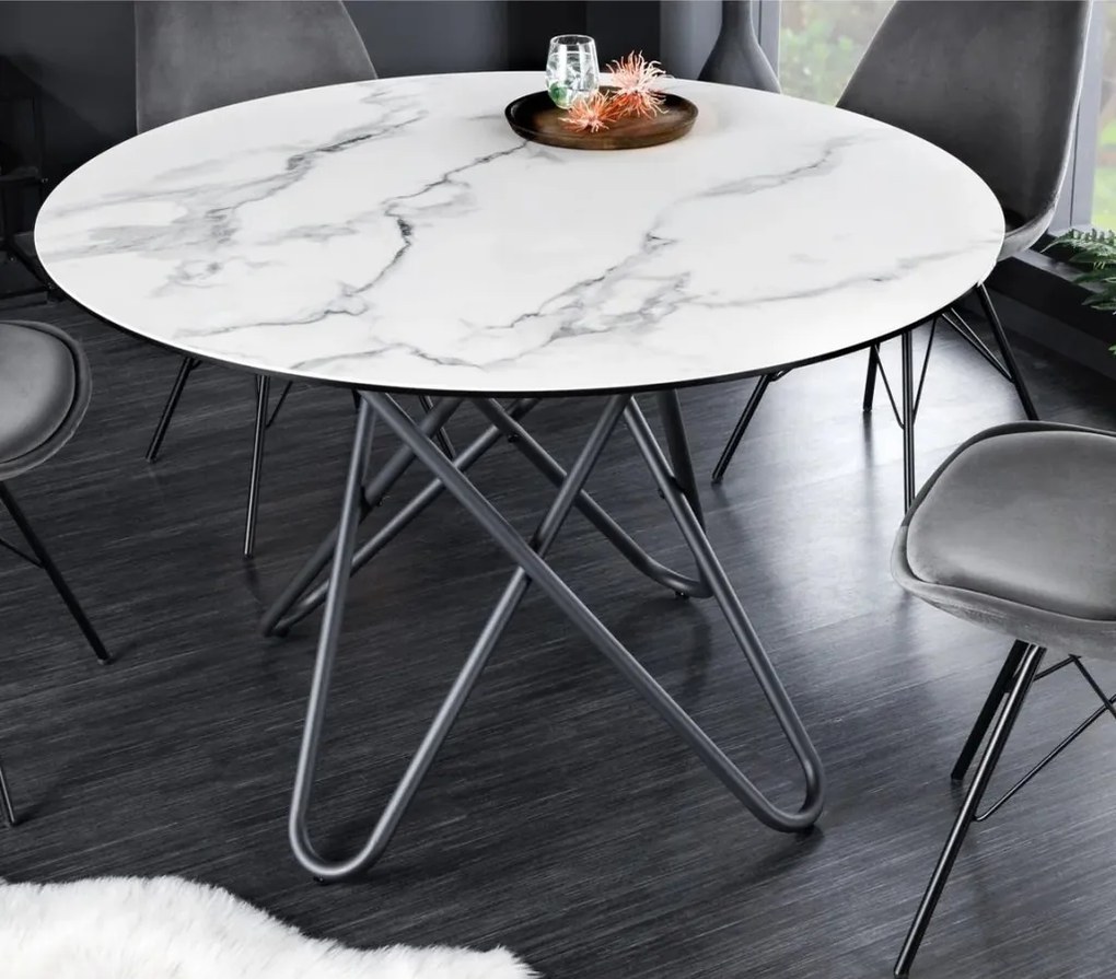 Masa rotunda design modern Circular 120cm, alb