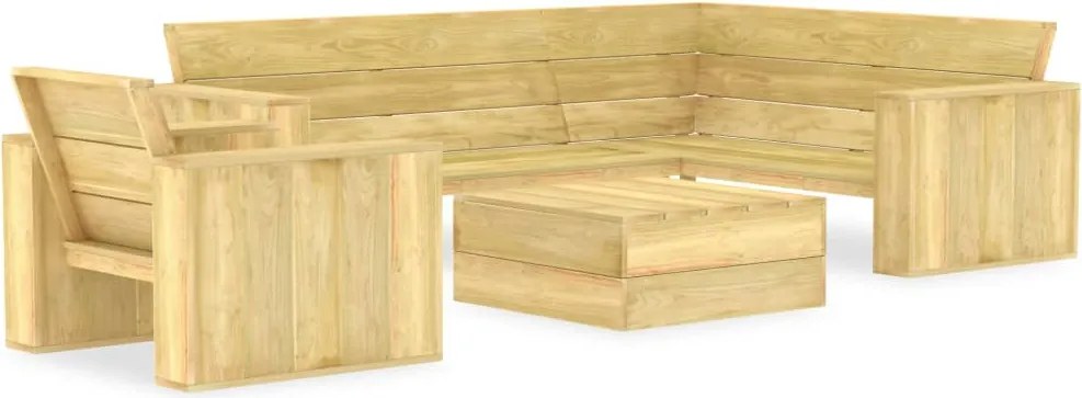 vidaXL Set mobilier de grădină, 3 piese, lemn de pin tratat