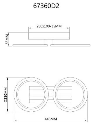 Plafoniera LED CCT BLEVINS riflaj MDF cu efect de lemn