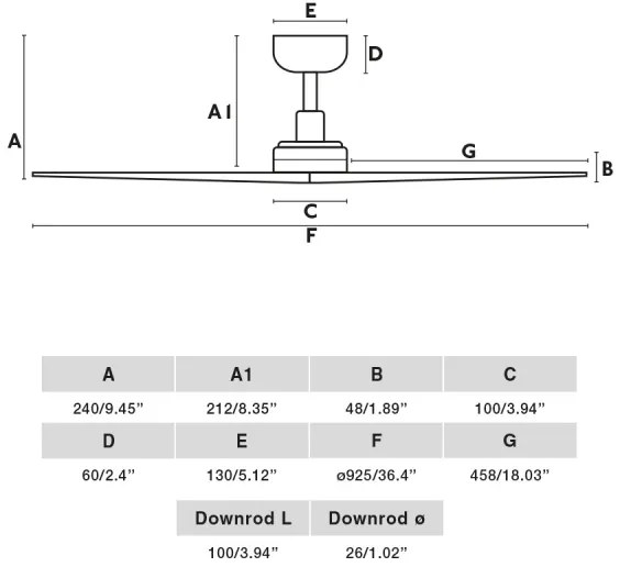 Ventilator de tavan FARO 34281 KLIM S maro/alb d. 92,5 cm + telecomandă