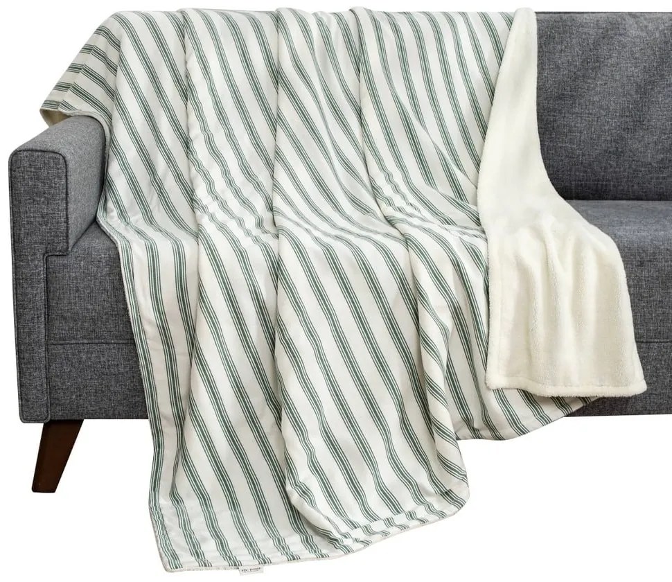 Pătură albă/verde 150x190 cm Soren Wellsoft – Mijolnir