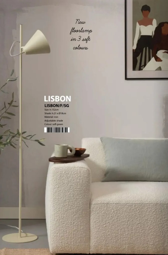 Lampadar/Lampa de podea din metal Lisbon soft green
