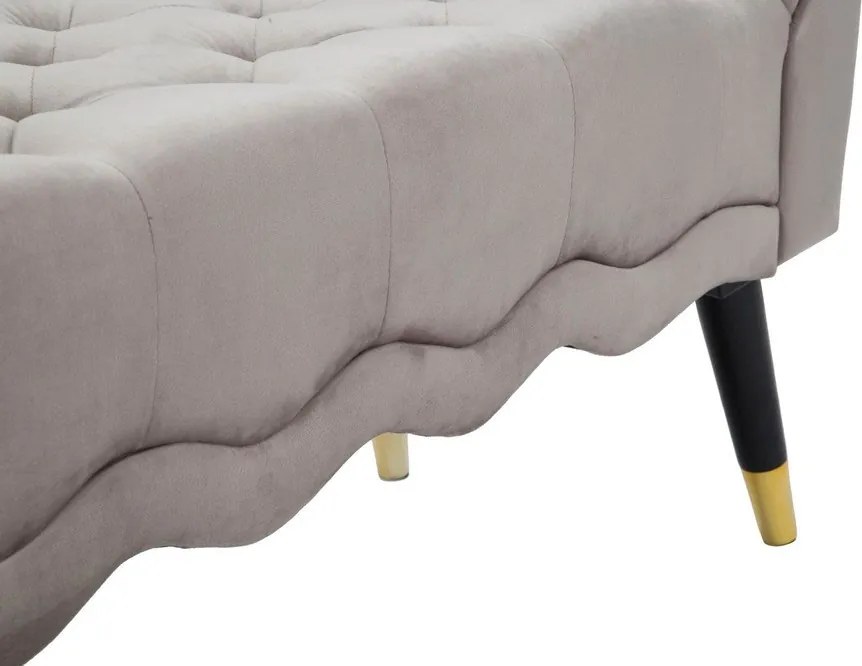 Bancă taupe cu tapițerie din catifea Paris – Mauro Ferretti