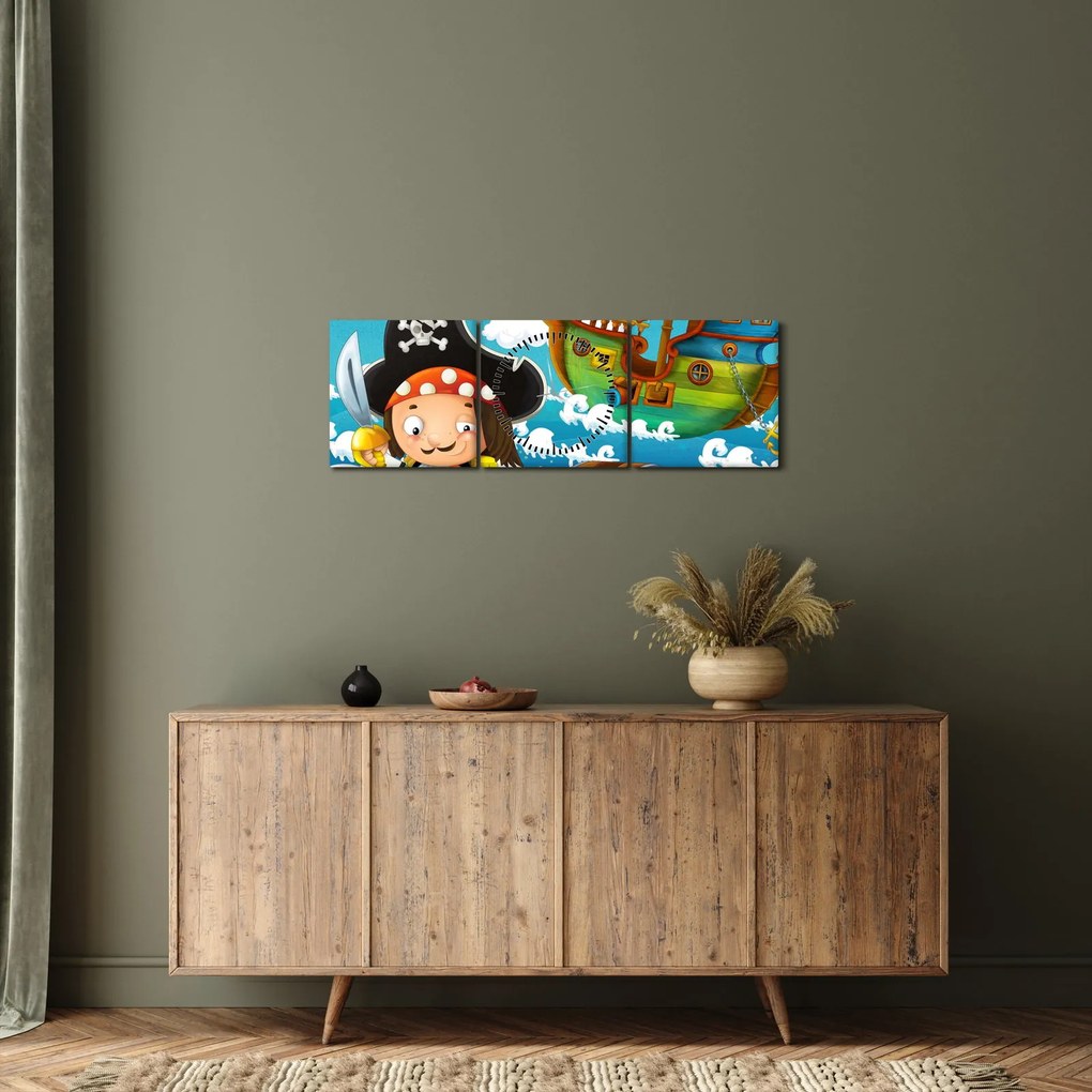 Tablou - Comoara piraților (cu ceas) (90x30 cm)
