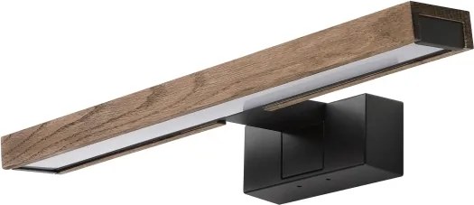 Brilagi - LED iluminare oglindă pentru baie 3în1 WOODY MIRROR LED/8W/230V IP44 negru/stejar-nuc