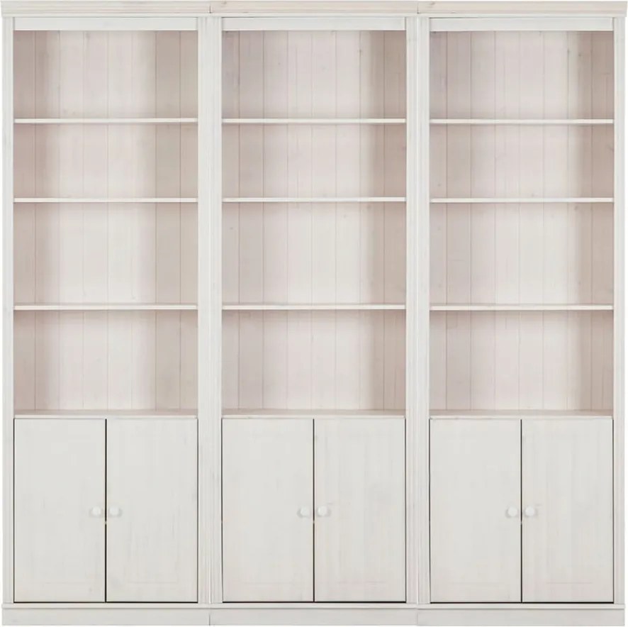 Bibliotecă albă din lemn de pin 222x223 cm Anita – Støraa