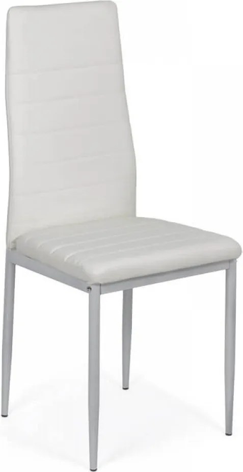 Scaun dining Vera 183, alb, piele ecologica