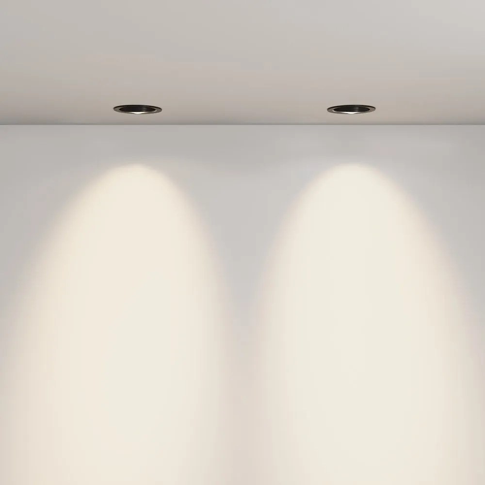 Spot incastrabil LED directionabil IP44 Lens negru 3000K 12W