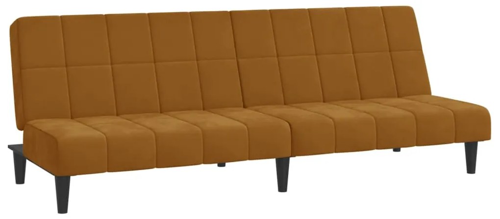 337510 vidaXL Canapea extensibilă cu 2 locuri, maro, catifea