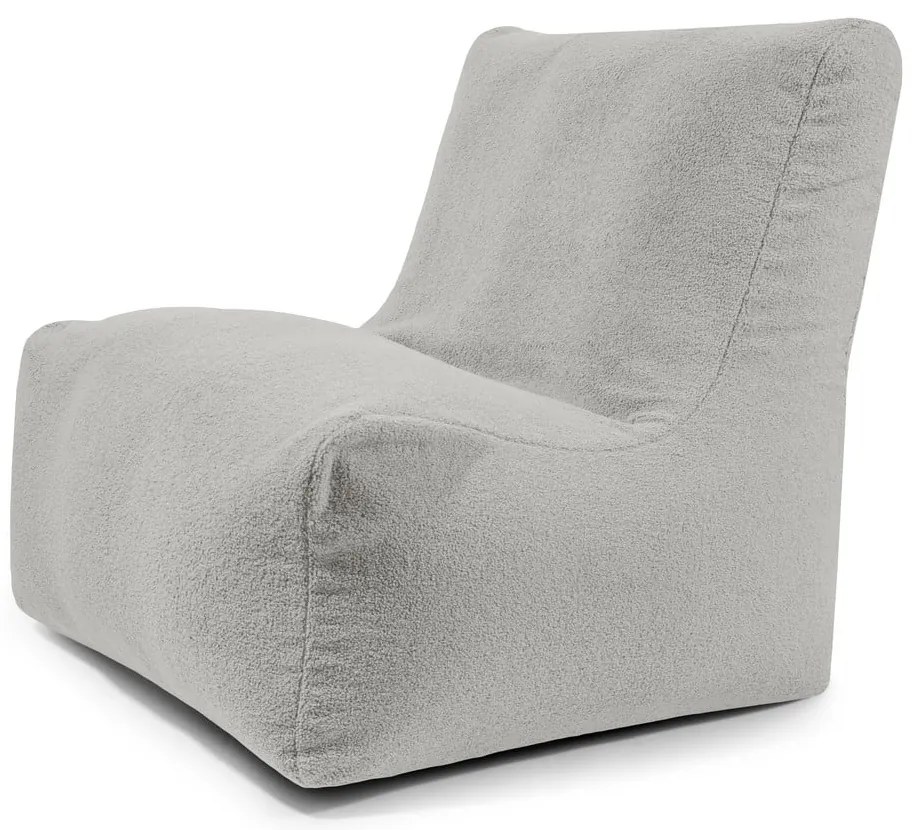 Fotoliu bean bag gri deschis cu tapițerie din țesătură bouclé Seat 100 Lounge – SLOWDOWN