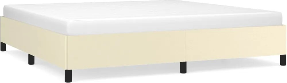 vidaXL Cadru de pat, crem, 200x200 cm, piele ecologică