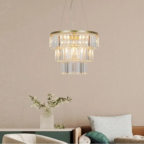 Lustră pe cablu Zuma Line P17127-4-1GD TIFANNY 4xE14/40W/230V auriu