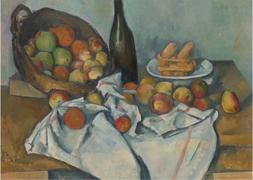 Tablou pe sticlă - Paul Cezanne, The Basket of Apples, reproducere (70x50 cm)