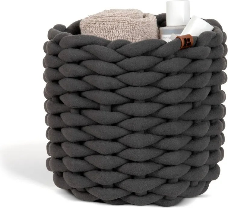 Coș de depozitare din material textil ø 21x17 cm Peach Skin Round S – Bigso