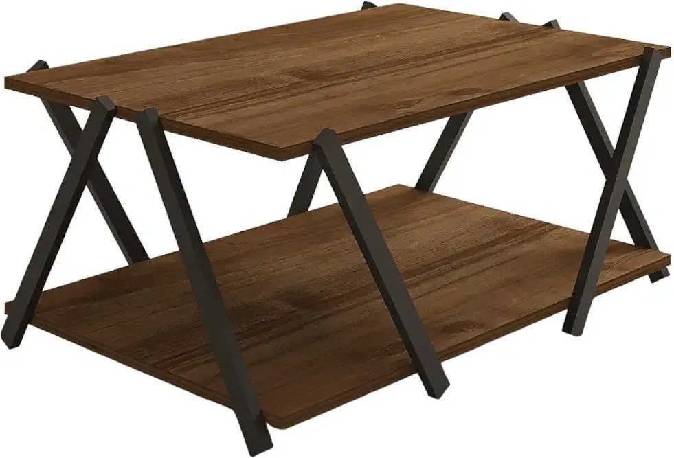 Masuta cafea Larisa culoare nuc si negru 94 cm