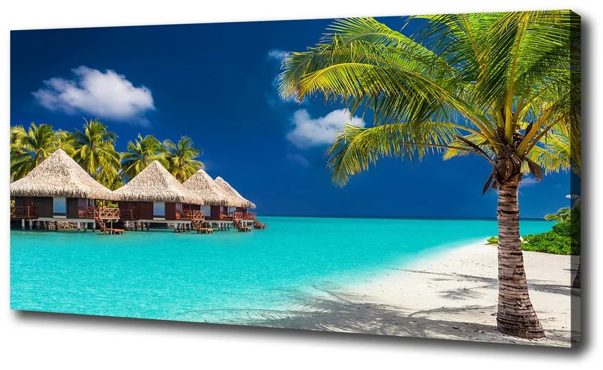 Tablou pe pânză canvas Bungalow-uri maldive