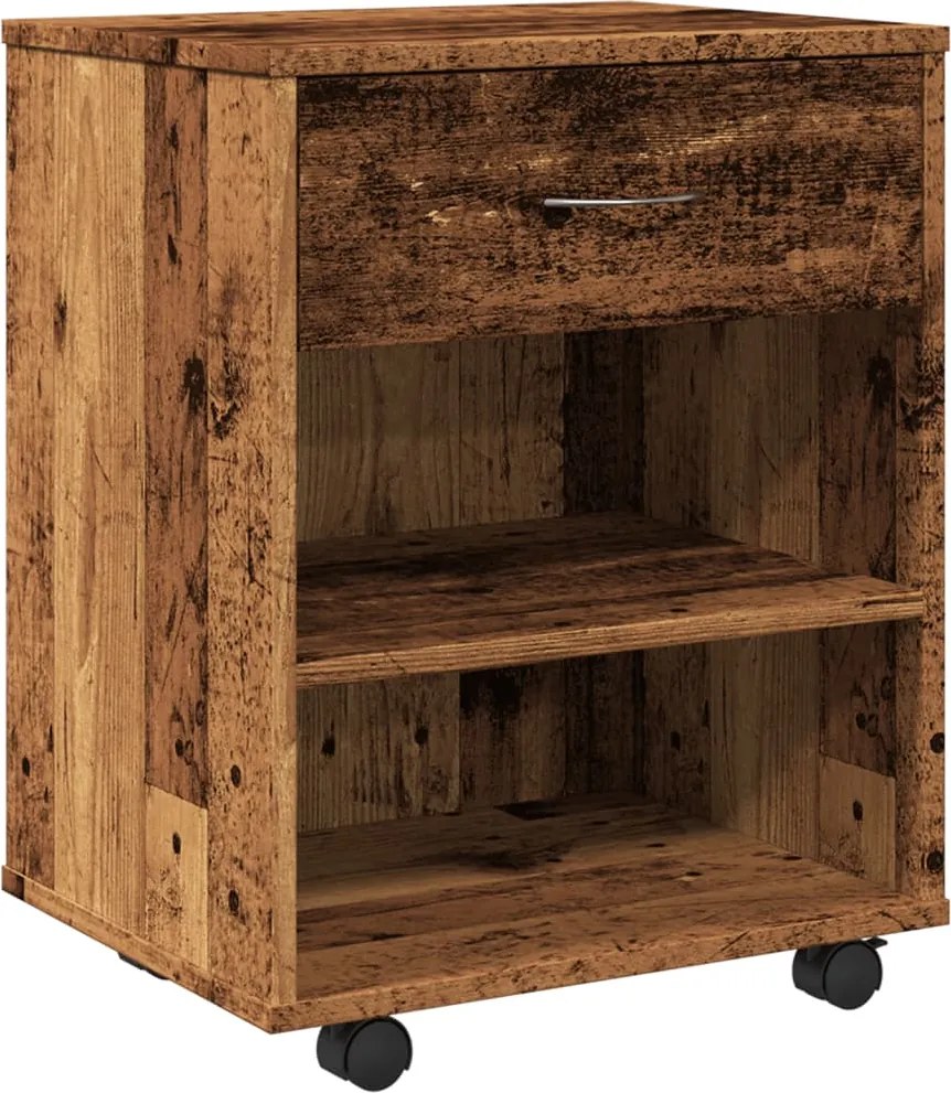 vidaXL Dulap cu roți, lemn vechi, 46x36x59 cm, lemn prelucrat