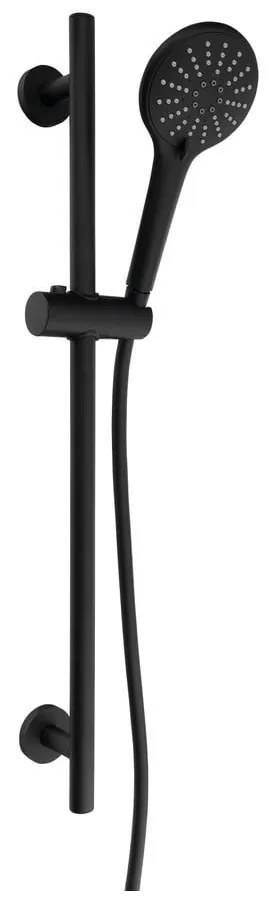 Set de duș negru mat din alamă 70 cm cu duș de mână/cu suport glisant – Sapho