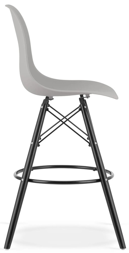 Scaun de bar CARBRY gri cu picioare negre