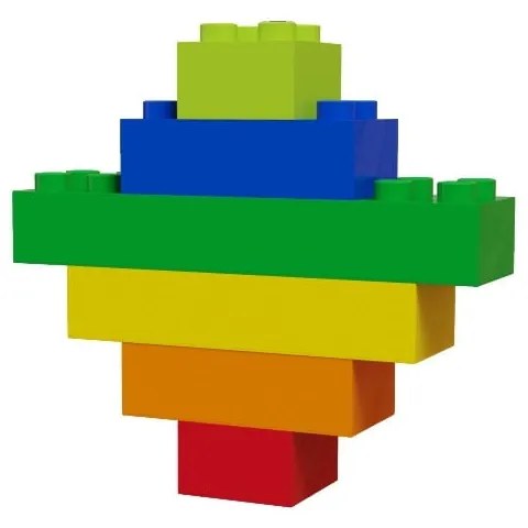 Set cuburi de construit Hubelino Rainbow, 120 piese