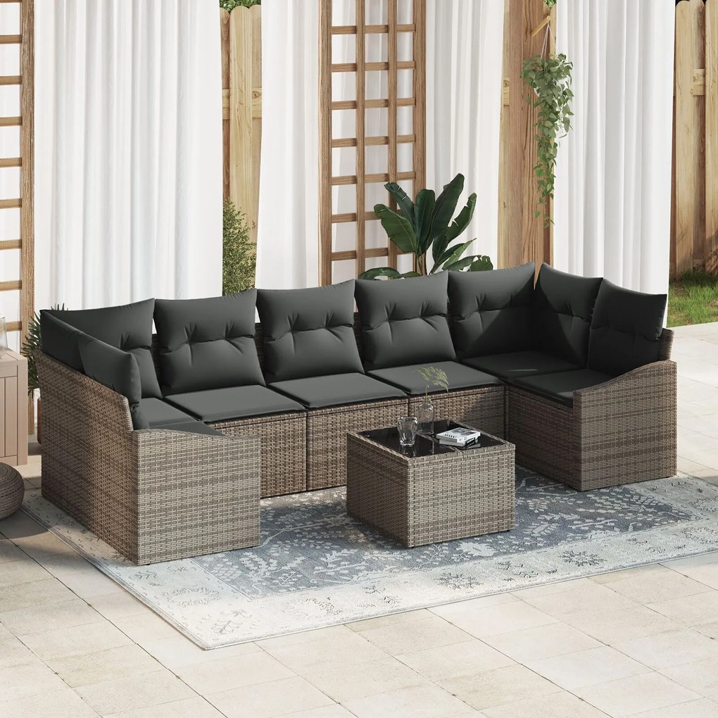 vidaXL Set de canapele pentru grădină Manual 8 pcs Gri 55 x 55 x 37 cm