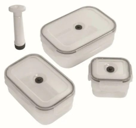 Set recipiente pentru alimente Compactor Fresh - 3 părți, transparent