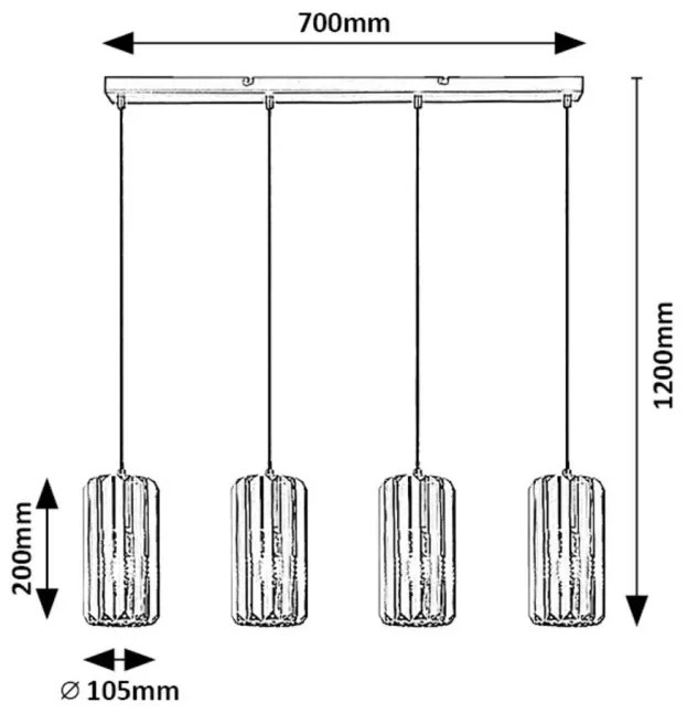 Lustra cu 4 pendule design modern Veness