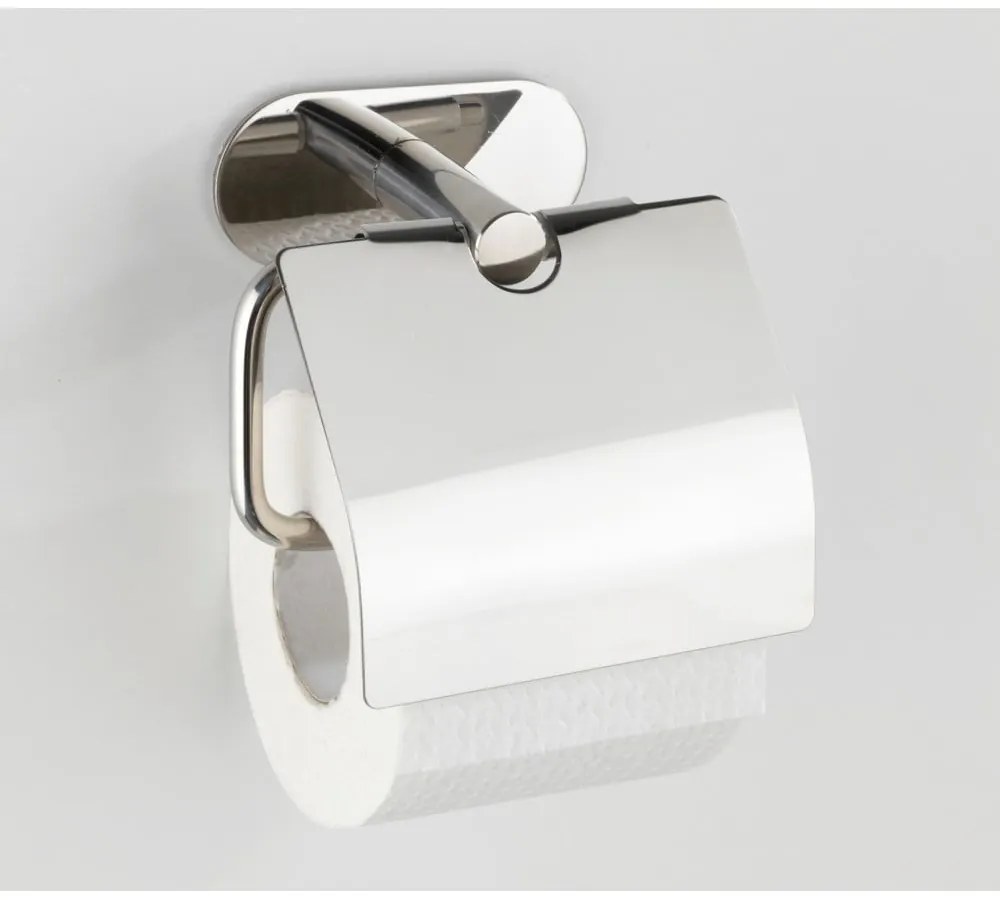 Suport oțel inoxidabil pentru hârtie igienică fără sistem de prindere cu șurub Wenko Turbo-Loc® Orea Shine Cover