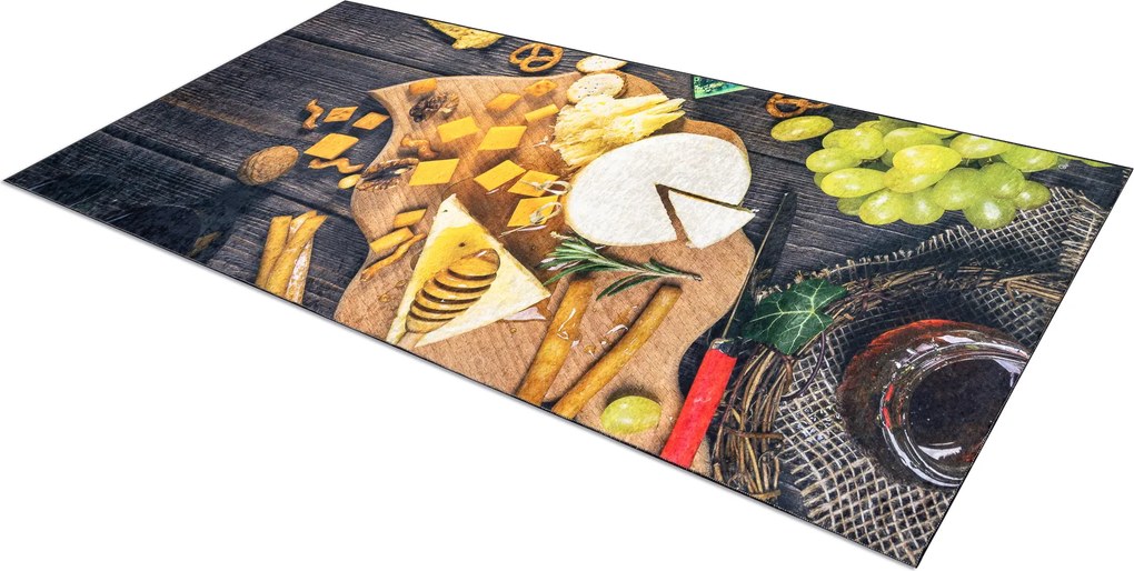 ANDRE 9009 covor lavabil Gustări bucatarie anti-alunecare - maro / galben