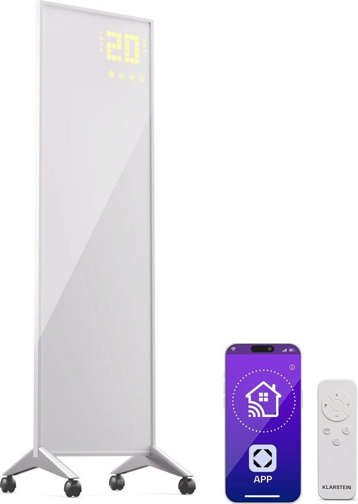 Klarstein Wonderwall Smart Bornholm, încălzitor cu infraroșu,  30 x 100 cm, 320 W, aplicație