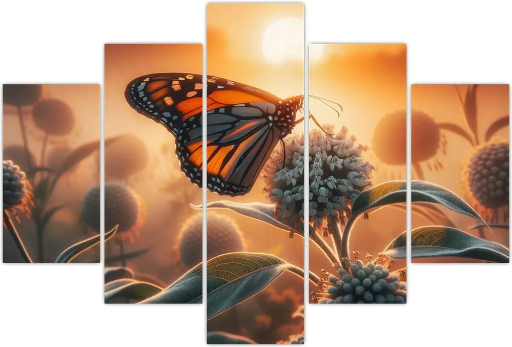 Tablou – Fluture în soare apunând (150x105 cm)