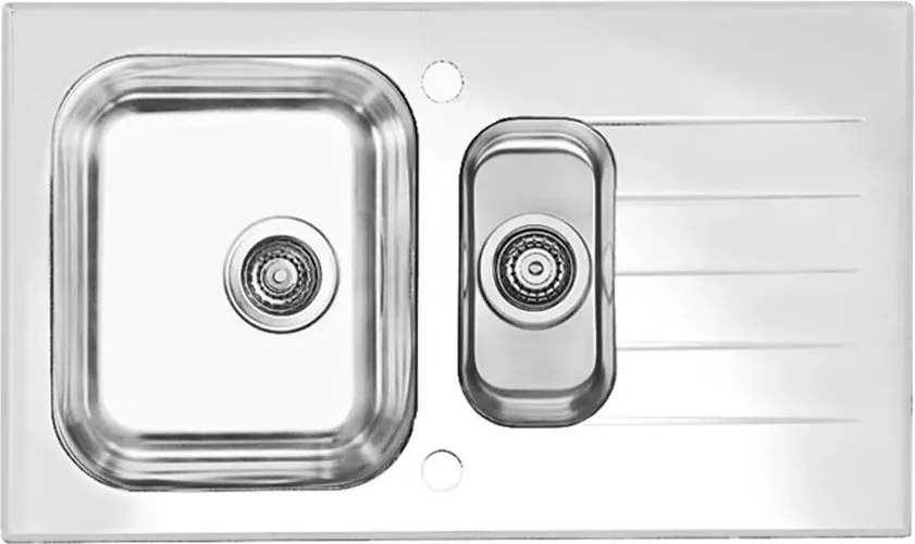 Chiuveta inox Alveus Glassix 20 inox - alb 86x50 cm