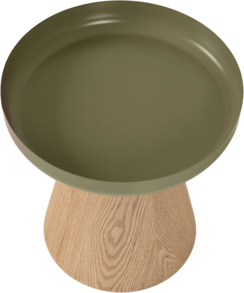 Măsuță de cafea rotundă Tresel 40 cm pentru living - natural / verde