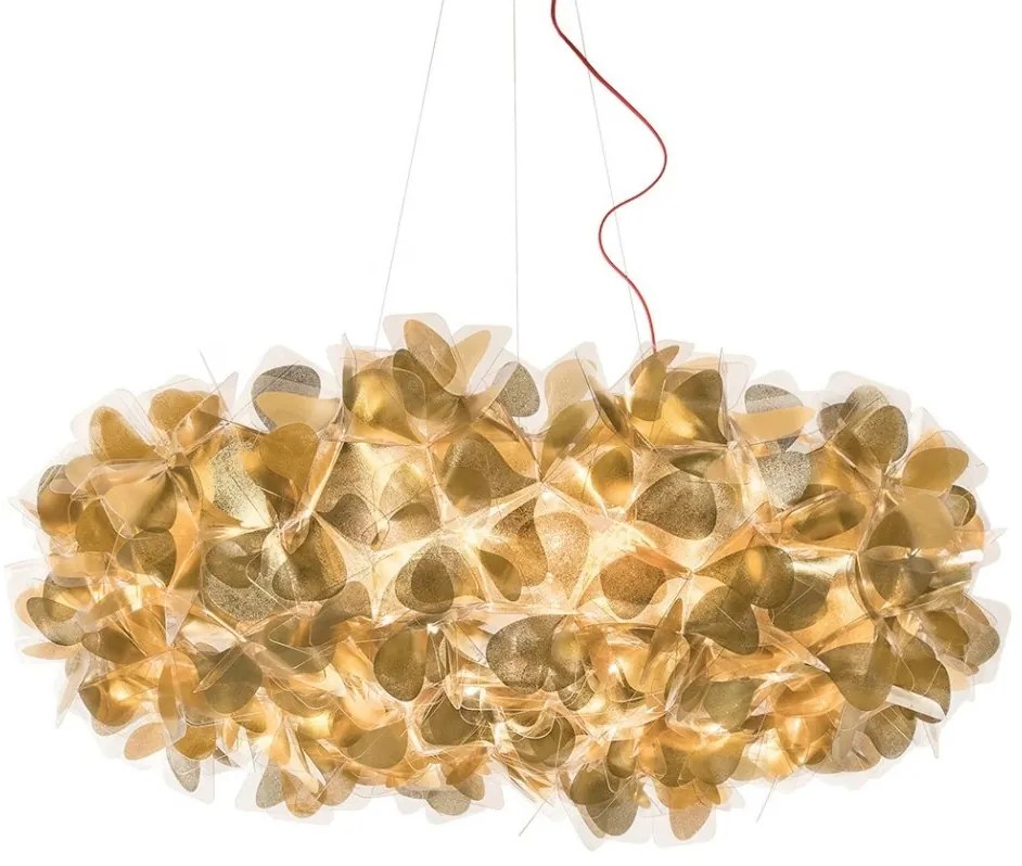 Lustra design unicat realizata manual Clizia XXL Mama Non Mama Gold, 130cm