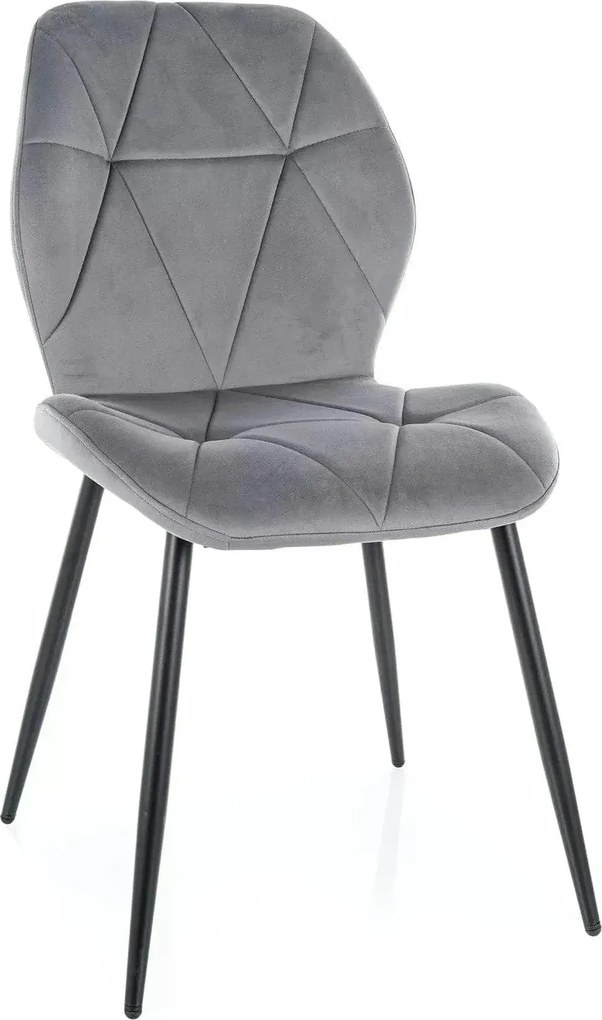 Scaun RICK, gri - Bluvel 14, stofa catifelata/metal, 48x56x86 cm