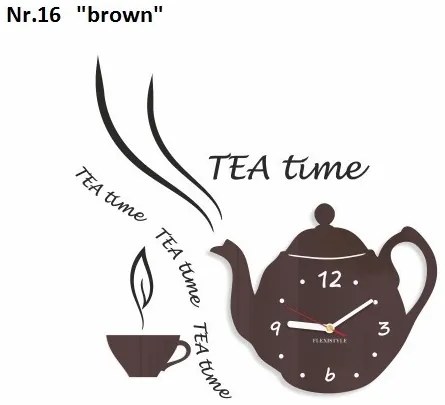 Ceas decorativ de bucătărie Tea Time Gri