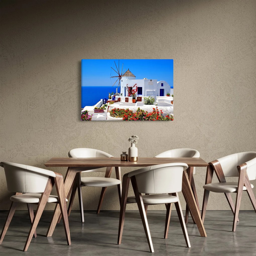 Tablou - Casă mică în Grecia (90x60 cm)
