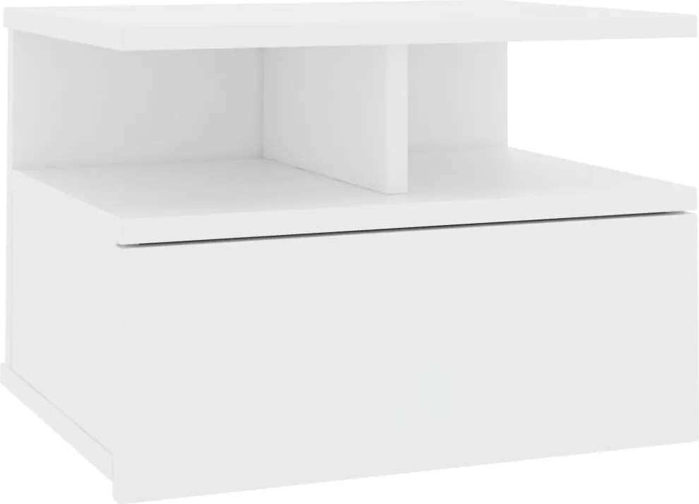 vidaXL Noptieră suspendată, alb, 40x31x27 cm, lemn prelucrat