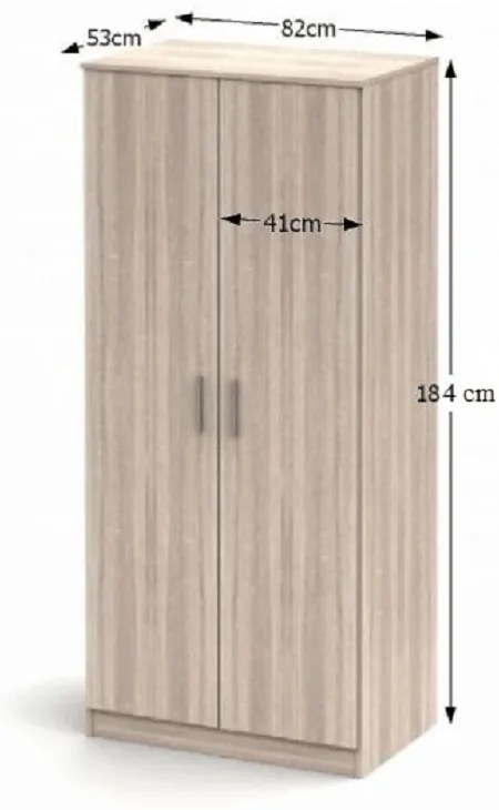 Dulap cu bara pentru umerase, stejar sonoma, NOKO-SINGA 80