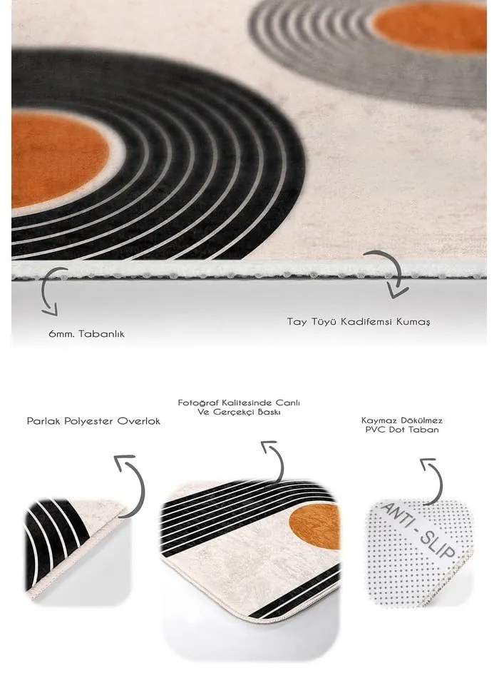 Covorașe de baie bej 2 buc. din catifea 60x100 cm Dot Arch – Mila Home