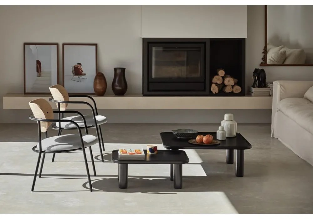 Set 2 măsuțe auxiliare Teulat Nest, negru