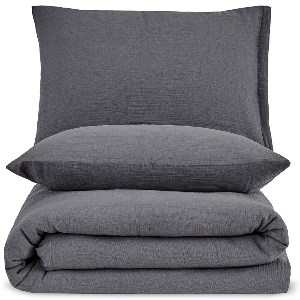 Lenjerie de pat din muselină 4Home Steel, 135 x 200 cm, 80 x 80 cm