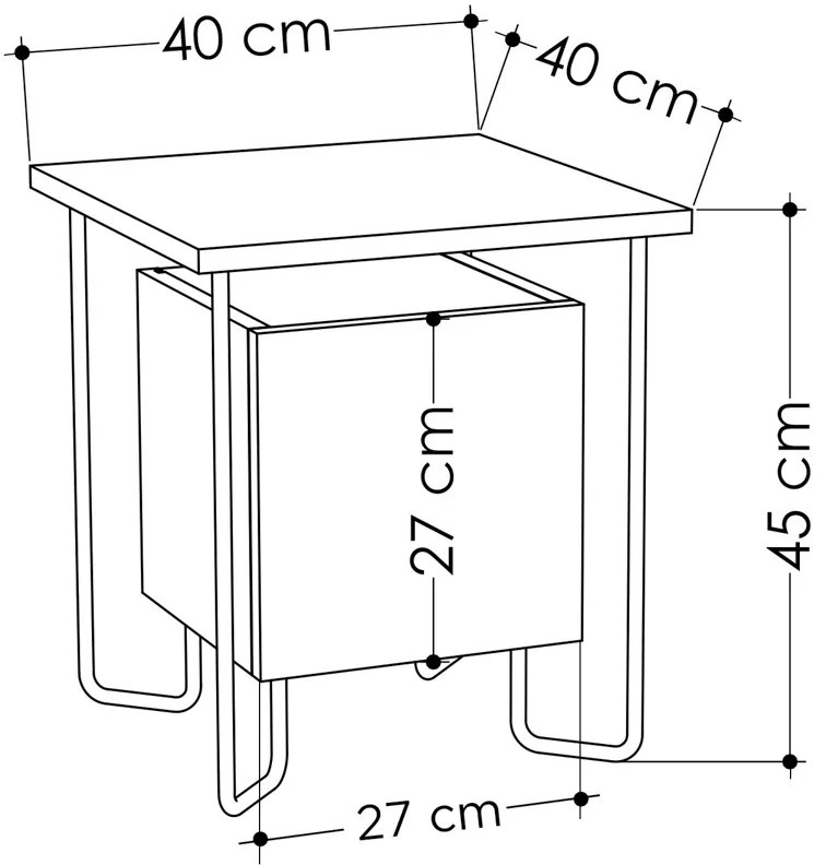 Noptieră Acres Nightstand Dark Coffee