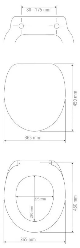 Capac WC 36,5 x 45 cm Easy-Close (cu închidere automată) Sereno – Wenko