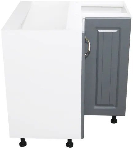 Corp inferior colt cu 2 usi Zebra MDF gri dungi