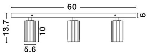 Plafoniera cu 3 spoturi GU10 ZELOS negru